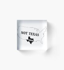 Texas or Not Texas Map of the USA Acrylic Block