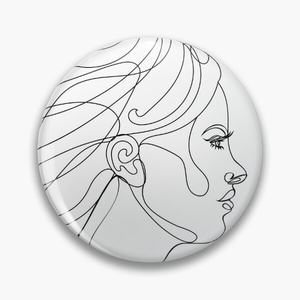 Item preview, Girl portrait in profile lineart designed and sold by AnnArtshock.