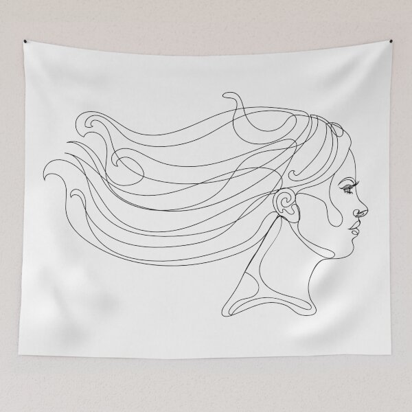 Item preview, Girl portrait in profile lineart designed and sold by AnnArtshock.
