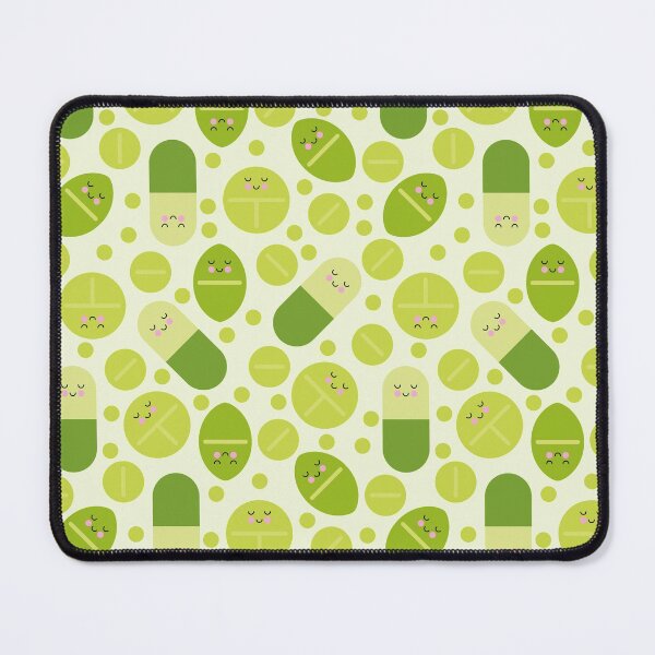 Item preview, Green happy pills pattern designed and sold by Eenig.