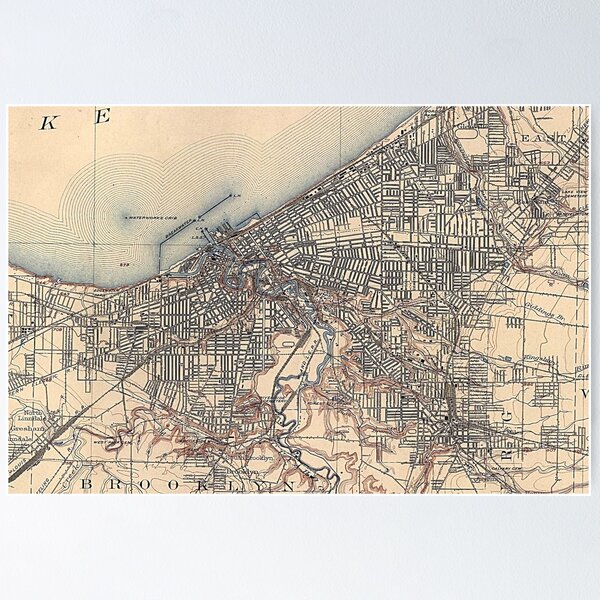 Item preview, Vintage Map of Cleveland (1904) designed and sold by BravuraMedia.