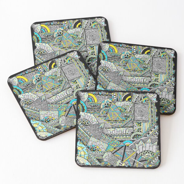 Item preview, Organised Chaos Yellow and Blue Abstract City Design designed and sold by Organised  Chaos.