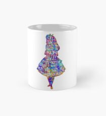Taza clásica Cita de Alicia en el país de las maravillas - Acuarela colorida