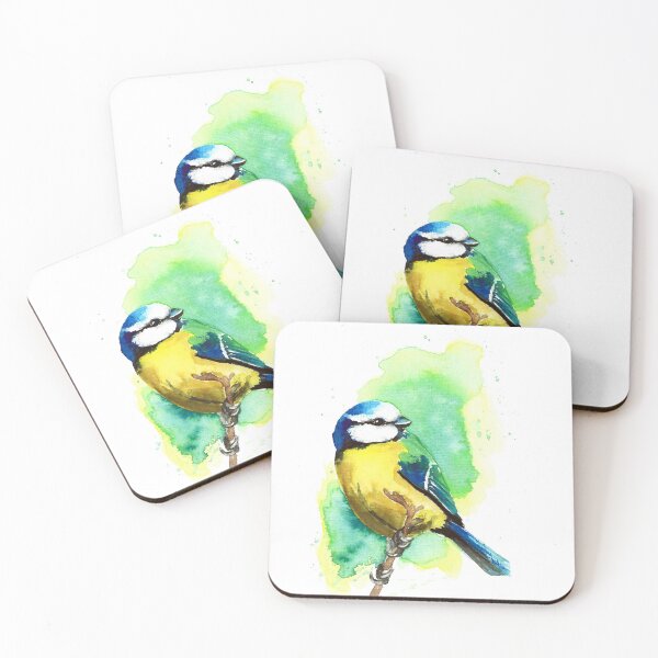 Item preview, Blue tit bird watercolor designed and sold by Egle Kristensen.