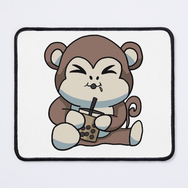 Item preview, Anime Kawaii Bubble Tea Drinking Monkey Hand Drawn designed and sold by Mesyo.