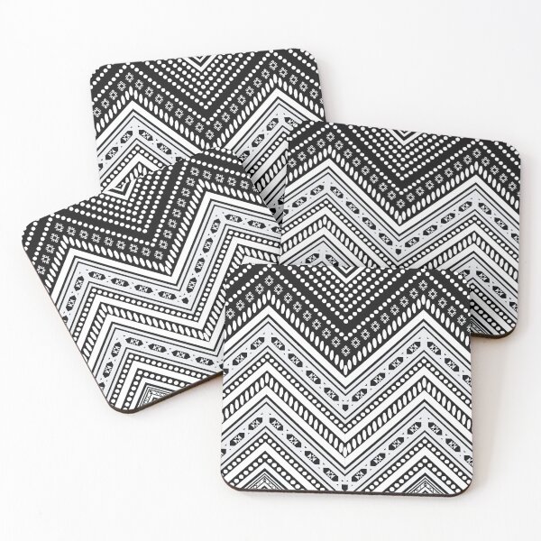 Item preview, Black & White ethnic geometric pattern designed and sold by GeomePattern.