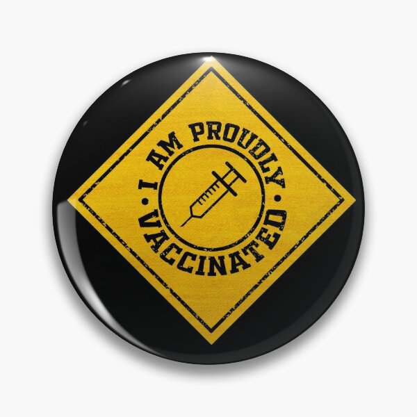 Badge vollständig Geimpft Pin Spritze u Virus „Fully Vaccinated“ Anstecker 