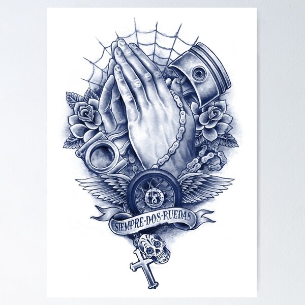 Praying Hands Tattoo Posters for Sale | Redbubble