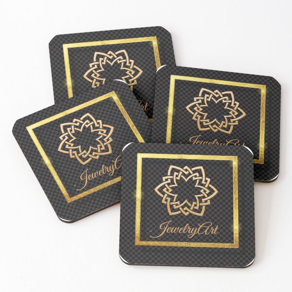 Item preview, Golden brand flower ornament pattern designed and sold by SKMAXX.