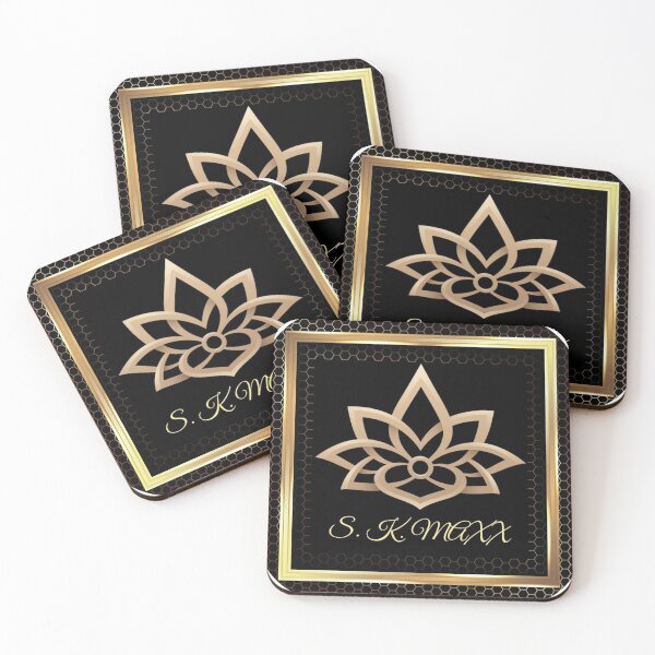 Item preview, Golden brand flower ornament pattern designed and sold by SKMAXX.