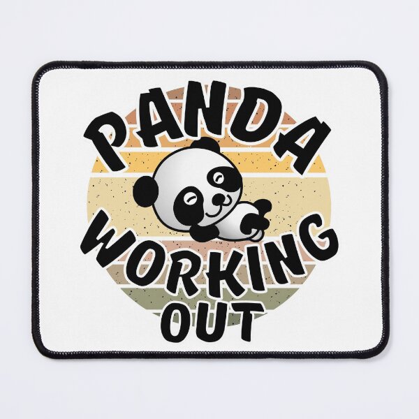 Item preview, Panda Working Out Funny Kawaii Retro Sunset Vintage Style designed and sold by Onewivnacher.