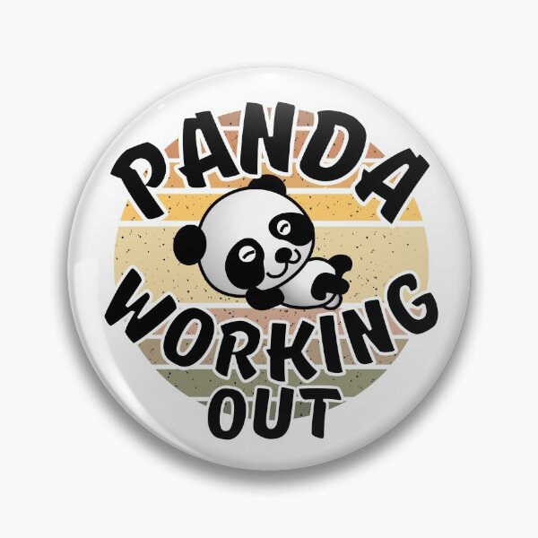 Item preview, Panda Working Out Funny Kawaii Retro Sunset Vintage Style designed and sold by Onewivnacher.