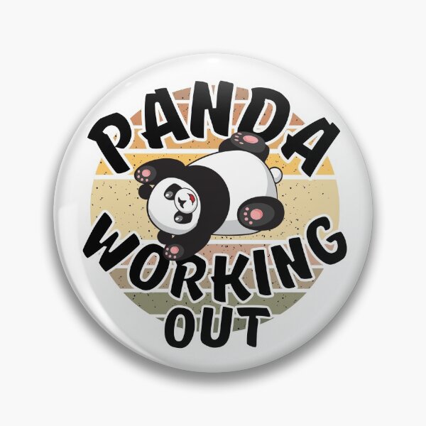 Item preview, Panda Working Out Funny Kawaii Retro Sunset Vintage Style designed and sold by Onewivnacher.