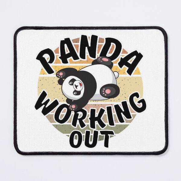Item preview, Panda Working Out Funny Kawaii Retro Sunset Vintage Style designed and sold by Onewivnacher.