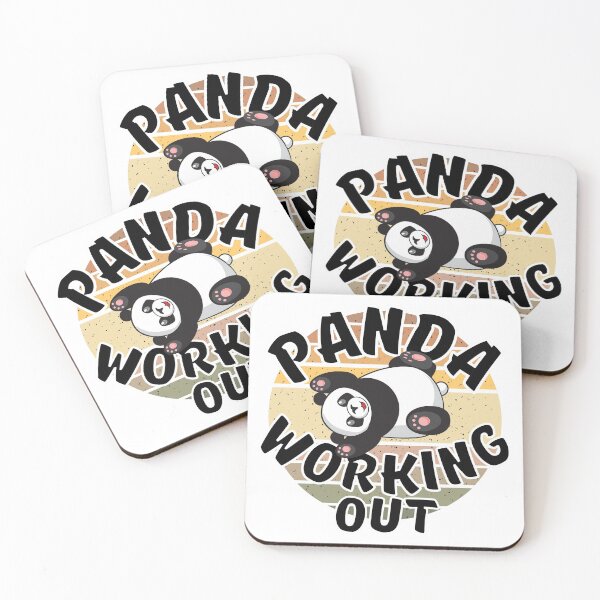 Item preview, Panda Working Out Funny Kawaii Retro Sunset Vintage Style designed and sold by Onewivnacher.