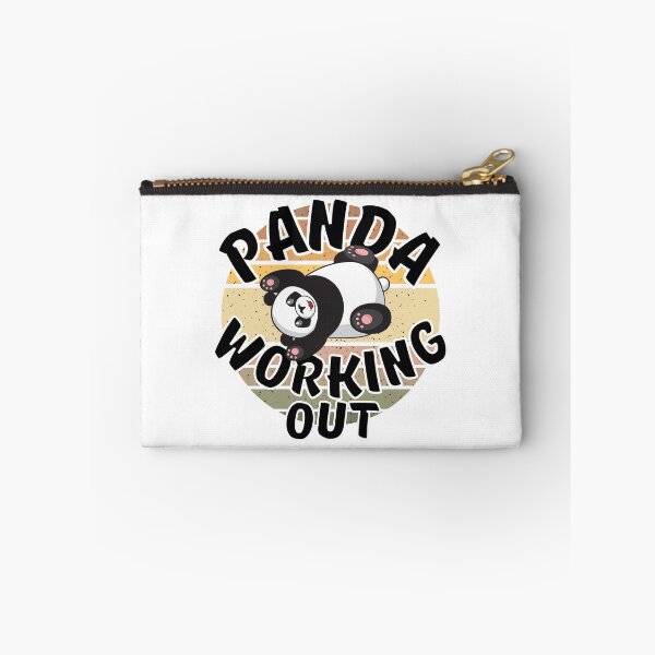Item preview, Panda Working Out Funny Kawaii Retro Sunset Vintage Style designed and sold by Onewivnacher.