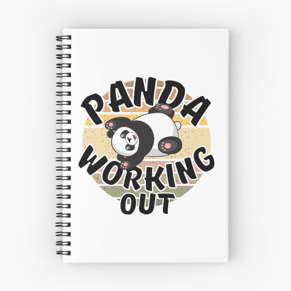Item preview, Panda Working Out Funny Kawaii Retro Sunset Vintage Style designed and sold by Onewivnacher.