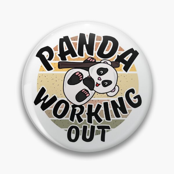 Item preview, Panda Working Out Funny Kawaii Retro Sunset Vintage Style designed and sold by Onewivnacher.