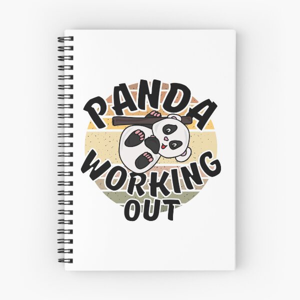 Item preview, Panda Working Out Funny Kawaii Retro Sunset Vintage Style designed and sold by Onewivnacher.