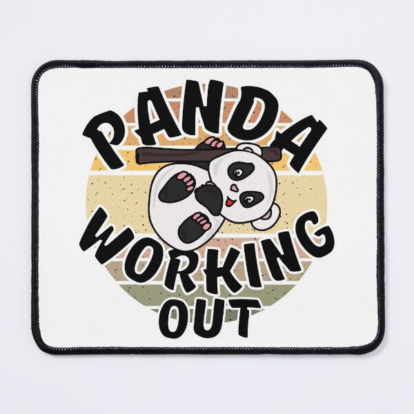 Item preview, Panda Working Out Funny Kawaii Retro Sunset Vintage Style designed and sold by Onewivnacher.