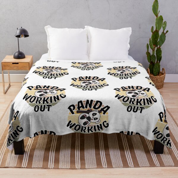 Item preview, Panda Working Out Funny Kawaii Retro Sunset Vintage Style designed and sold by Onewivnacher.