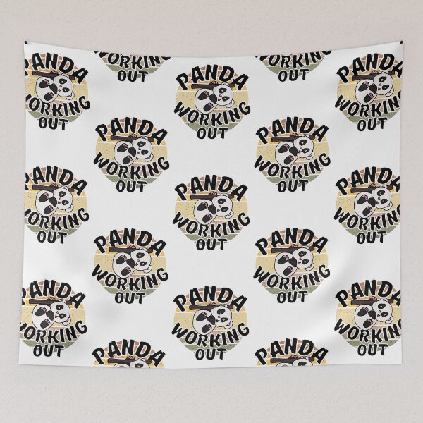Item preview, Panda Working Out Funny Kawaii Retro Sunset Vintage Style designed and sold by Onewivnacher.