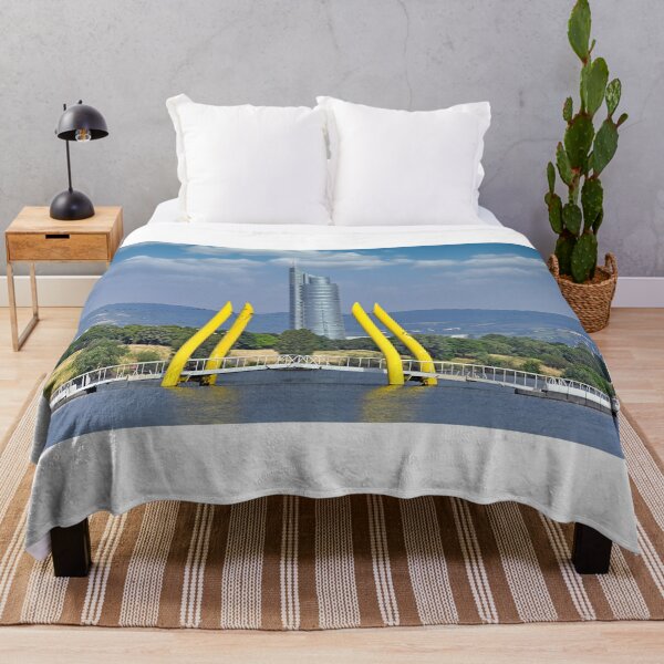 Item preview, Pedestrian bridge and skyscraper on Danube river in Vienna designed and sold by goceris.