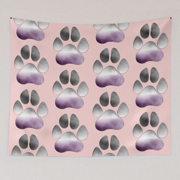 Item preview, Subtle Abstract Watercolour Asexual Pride Flag Paw Print designed and sold by cashewdays.