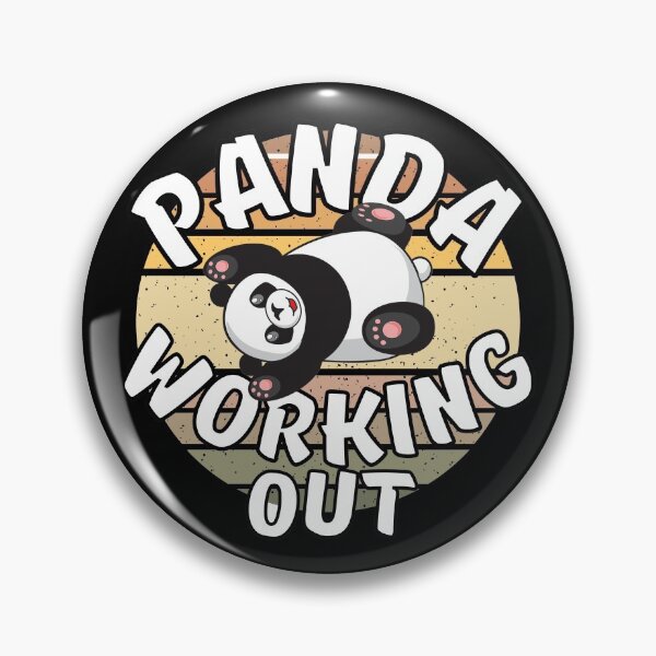 Item preview, Panda Working Out Funny Kawaii Retro Sunset Vintage designed and sold by Onewivnacher.