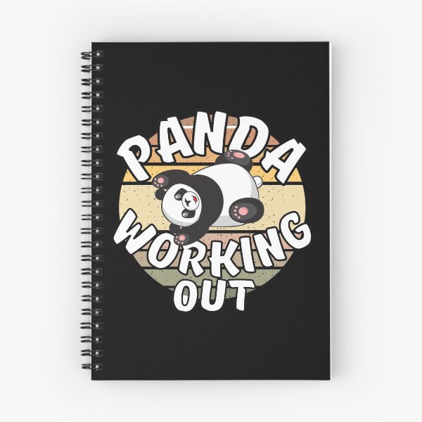Item preview, Panda Working Out Funny Kawaii Retro Sunset Vintage designed and sold by Onewivnacher.