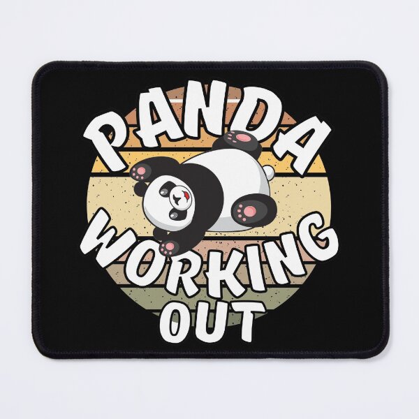 Item preview, Panda Working Out Funny Kawaii Retro Sunset Vintage designed and sold by Onewivnacher.