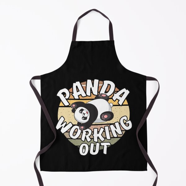 Item preview, Panda Working Out Funny Kawaii Retro Sunset Vintage designed and sold by Onewivnacher.