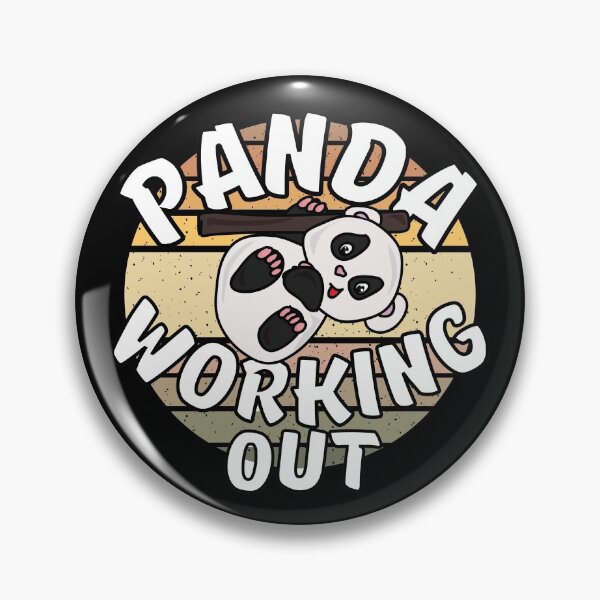 Item preview, Panda Working Out Funny Kawaii Retro Sunset Vintage designed and sold by Onewivnacher.