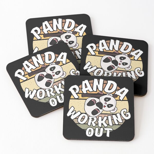 Item preview, Panda Working Out Funny Kawaii Retro Sunset Vintage designed and sold by Onewivnacher.