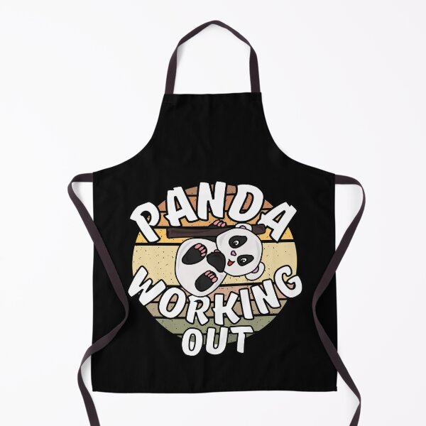 Item preview, Panda Working Out Funny Kawaii Retro Sunset Vintage designed and sold by Onewivnacher.