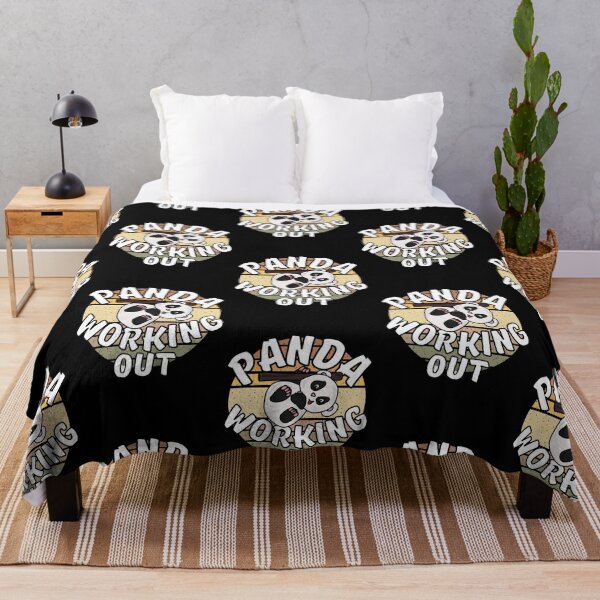Item preview, Panda Working Out Funny Kawaii Retro Sunset Vintage designed and sold by Onewivnacher.