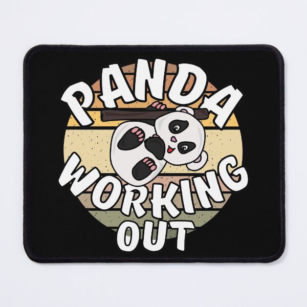Item preview, Panda Working Out Funny Kawaii Retro Sunset Vintage designed and sold by Onewivnacher.