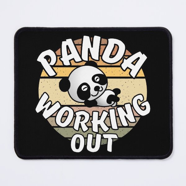 Item preview, Panda Working Out Funny Kawaii Retro Sunset Vintage designed and sold by Onewivnacher.