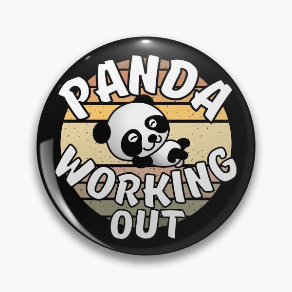 Item preview, Panda Working Out Funny Kawaii Retro Sunset Vintage designed and sold by Onewivnacher.