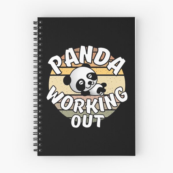 Item preview, Panda Working Out Funny Kawaii Retro Sunset Vintage designed and sold by Onewivnacher.