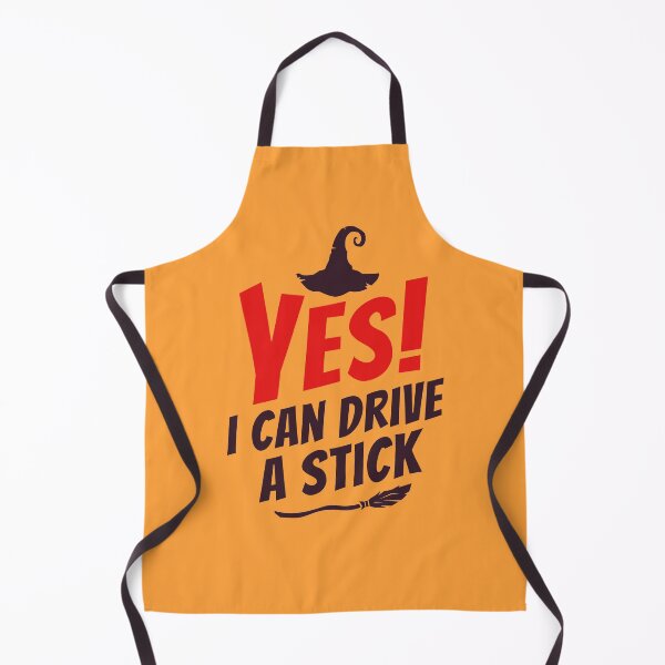 Item preview, Yes I Can Drive a Stick, Funny Halloween Witch Hat and Broom Graphic. designed and sold by 9Hobb.