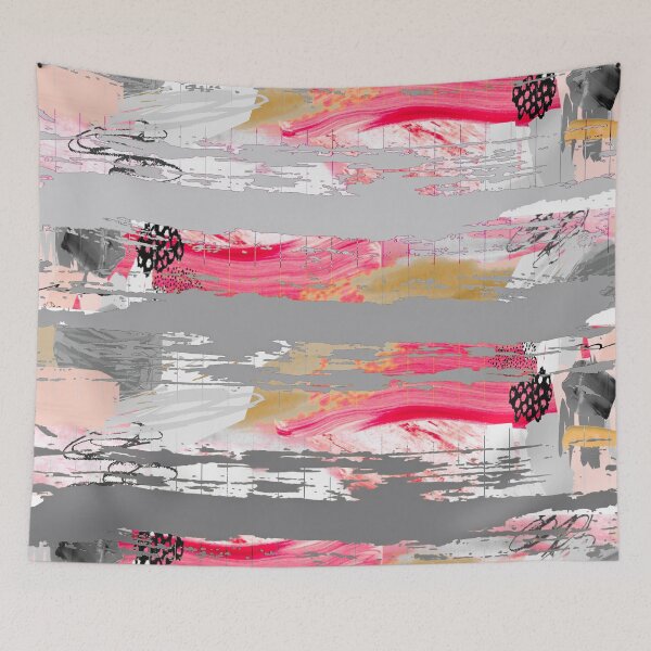 Item preview, Acrylic Stripped Brush Strokes Collage Patterned designed and sold by Designs By YL.