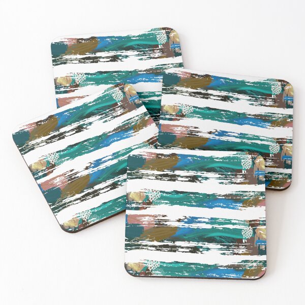 Item preview, Acrylic Stripped Brush Strokes Collage Patterned designed and sold by Designs By YL.