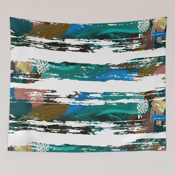 Item preview, Acrylic Stripped Brush Strokes Collage Patterned designed and sold by Designs By YL.