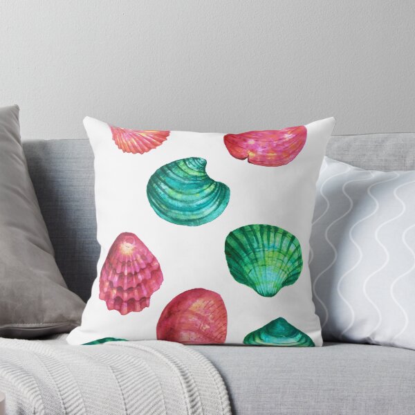 Item preview, Seashells in pink and teal designed and sold by Egle Kristensen.
