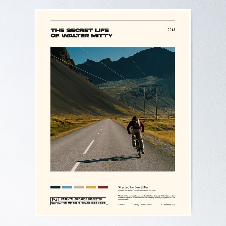 The Secret Life of Walter Mitty / Classicult Prints / Vintage Retro Art Print / Minimalist Poster / Home Decor Sticker