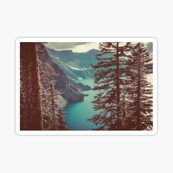 Retro Crater Lake Oregon Sticker