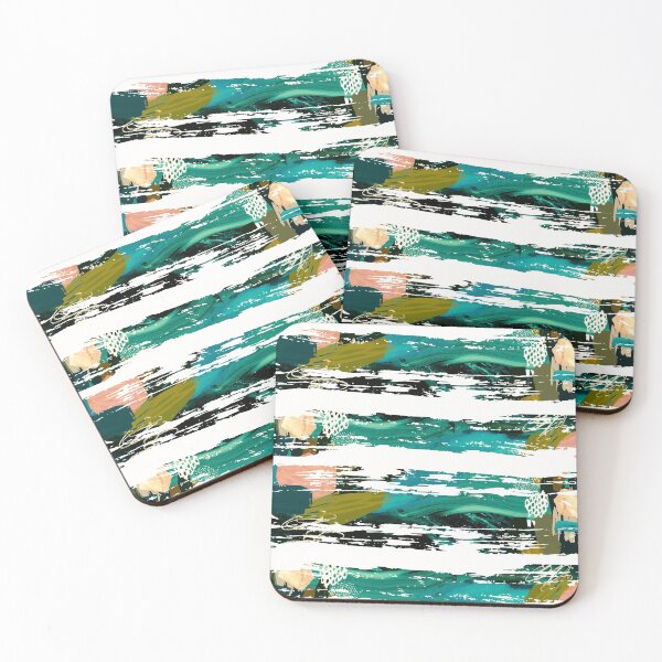 Item preview, Acrylic Stripped Brush Strokes Collage Patterned designed and sold by Designs By YL.