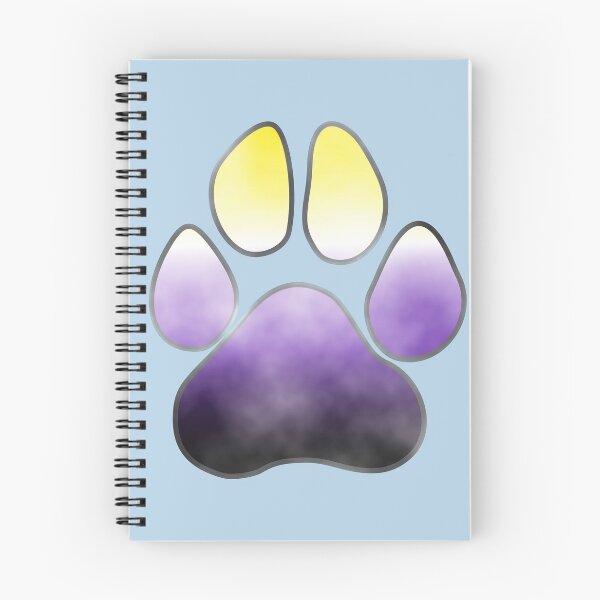 Item preview, Subtle Abstract Watercolour Nonbinary Pride Flag Paw Print designed and sold by cashewdays.
