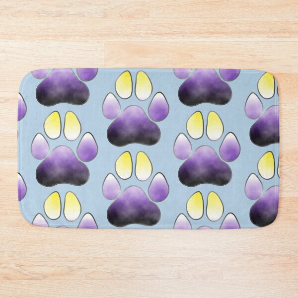 Item preview, Subtle Abstract Watercolour Nonbinary Pride Flag Paw Print designed and sold by cashewdays.